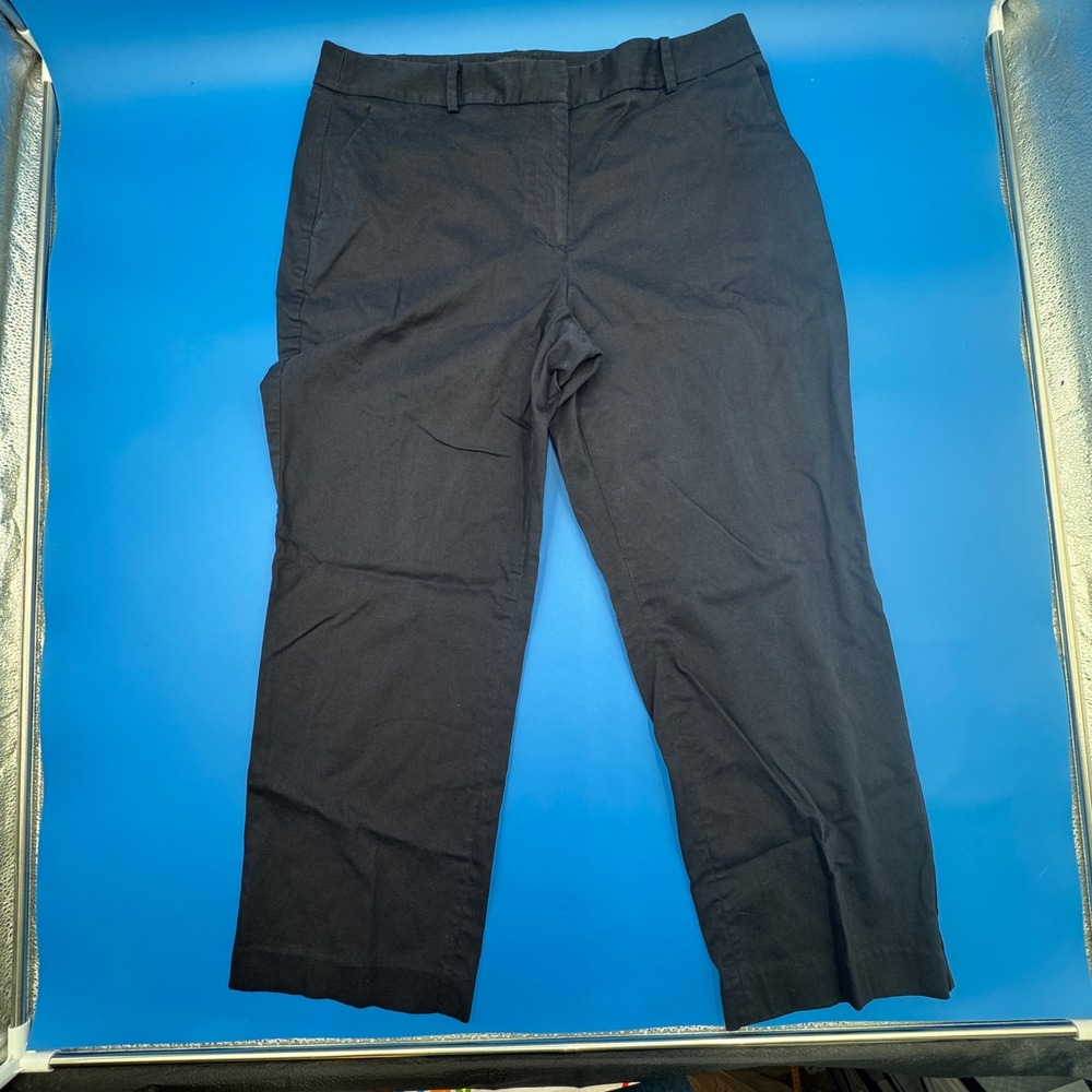 Talbots Curvy Fit Navy Blue Cropped Pants Size 12 VN1184 Cotton Blend